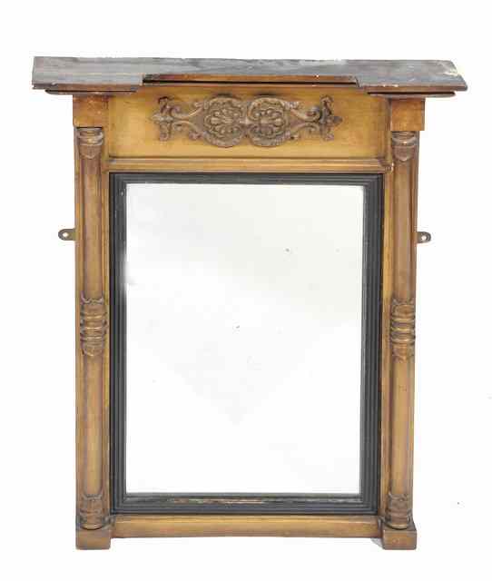 Appraisal: A REGENCY STYLE GILT PIER MIRROR with decorative crest and