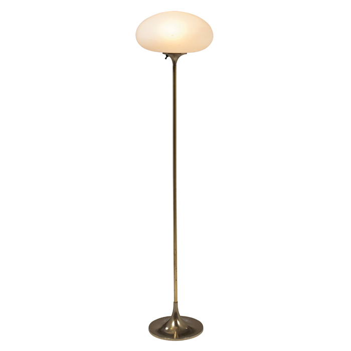 Appraisal: Laurel floor lamp polished brass-plated base with frosted opaque white