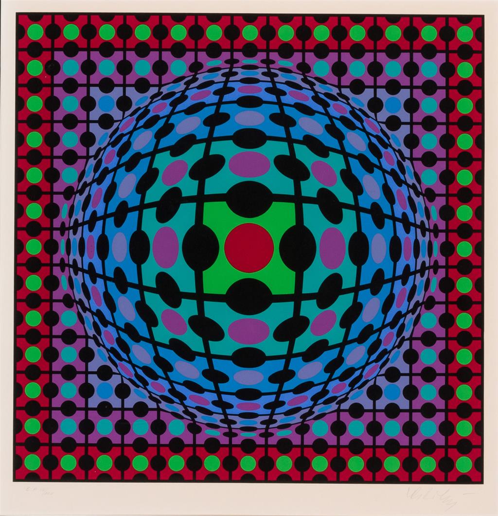 Appraisal: VICTOR VASARELY French - Untitled silkscreen numbered in pencil lower