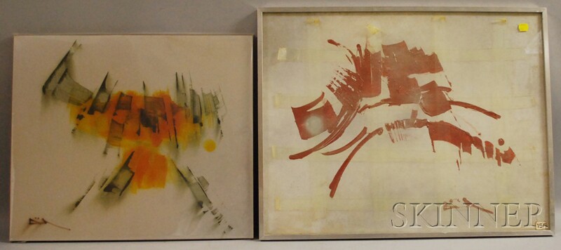 Appraisal: Frank Duminil French b Two Abstract Compositions Synchronomic Opus- and