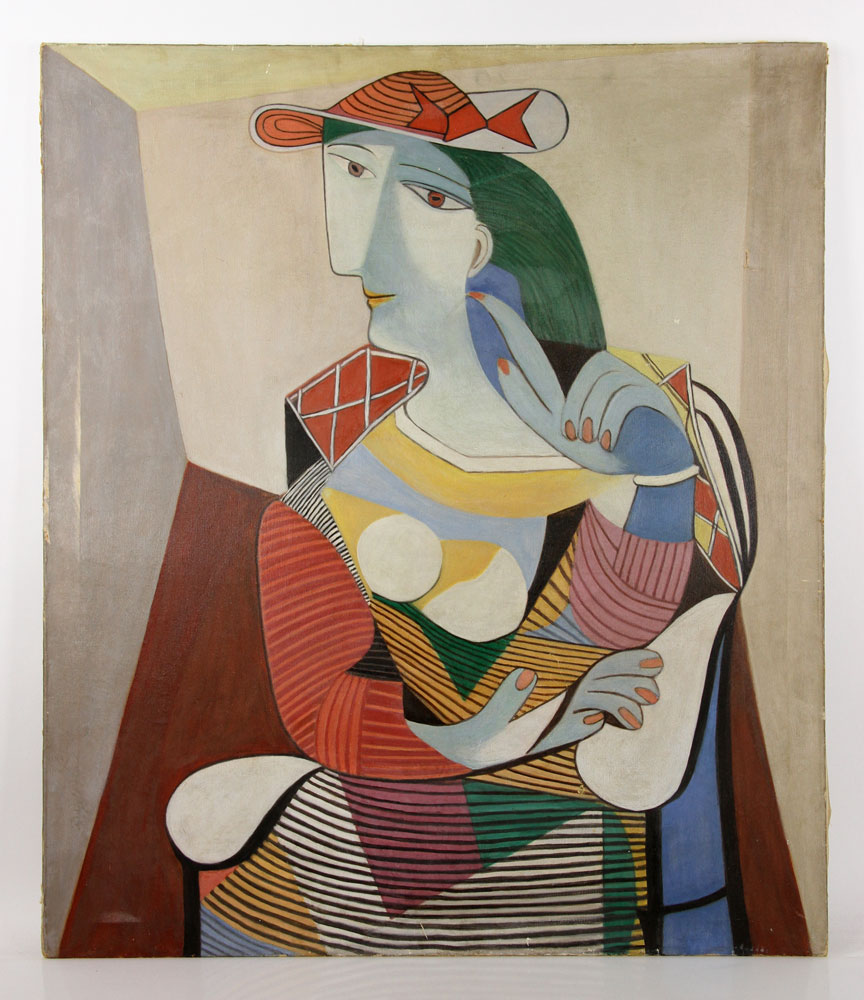 Appraisal: - In the Style of Picasso Seated Woman O C