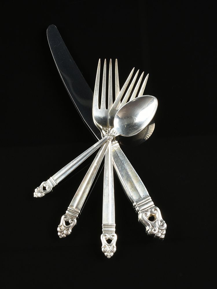 Appraisal: A SEVENTY-THREE PIECE INTERNATIONAL STERLING ROYAL DANISH STERLING SILVER FLATWARE