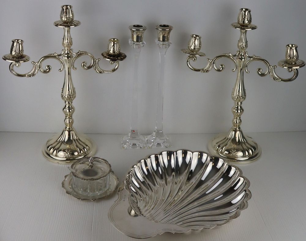 Appraisal: SILVER SILVERPLATE Assorted Hollow Ware Inc Christofle Includes a pair