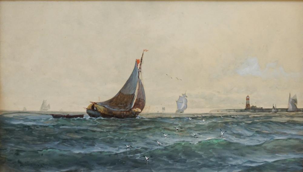 Appraisal: SAMUEL A MULHOLLAND BRITISH TH- TH CENTURY SHIPS ENTERING A