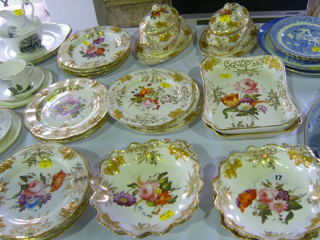 Appraisal: An early th century Coalport dessert service with finely painted