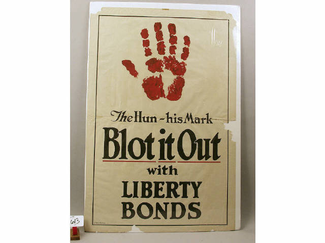 Appraisal: Original WWI Bond Poster x The Blood Hand poster The