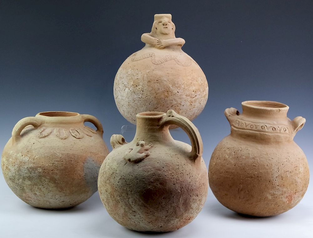 Appraisal: Pre-Columbian Style LOT of Ceramic Pottery Jars Collection of Pre-Columbian