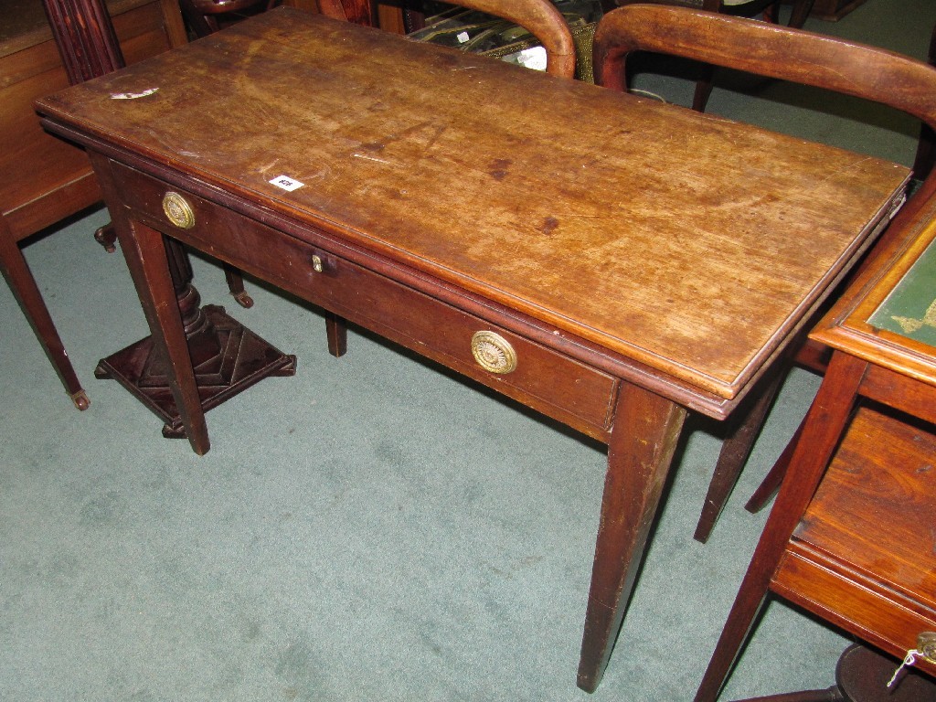 Appraisal: Mahogany turnover tea table