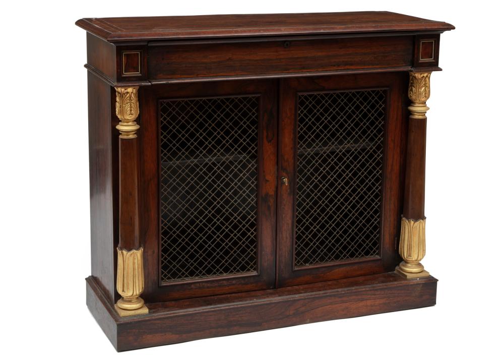 Appraisal: Regency Inlaid and Parcel Gilt Rosewood Chiffonier early th c