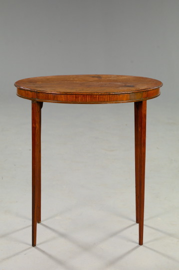 Appraisal: Good Hepplewhite Mahogany Side Table ca the oval top with