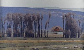 Appraisal: Cottonwood Farm by Jared Sanders Jared Sanders - oil on