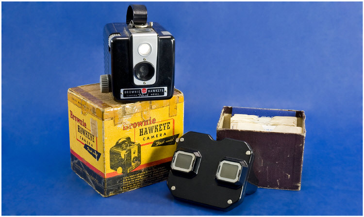 Appraisal: Brownie Hawkeye Camera plus Viewmaster and small collection of reels