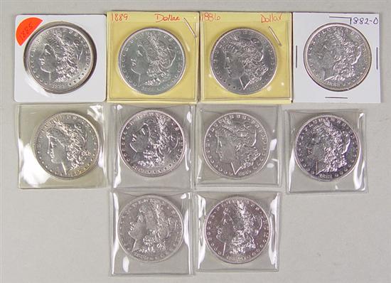 Appraisal: Ten Morgan Dimes in Higher Grades Dates include -S -O