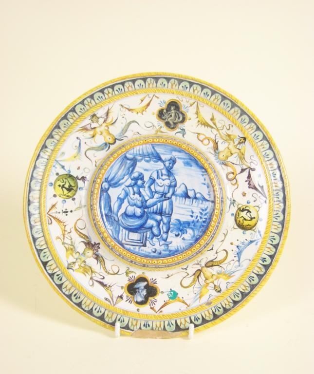 Appraisal: A th Century Cantagalli faience Stand in the Deruta style