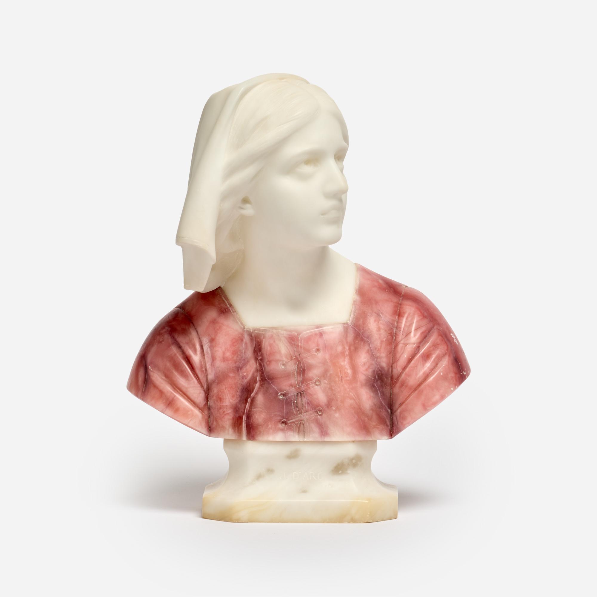 Appraisal: JOAN OF ARC ITALIAN MARBLE BUST AFTER GIOVANNI BESSI An