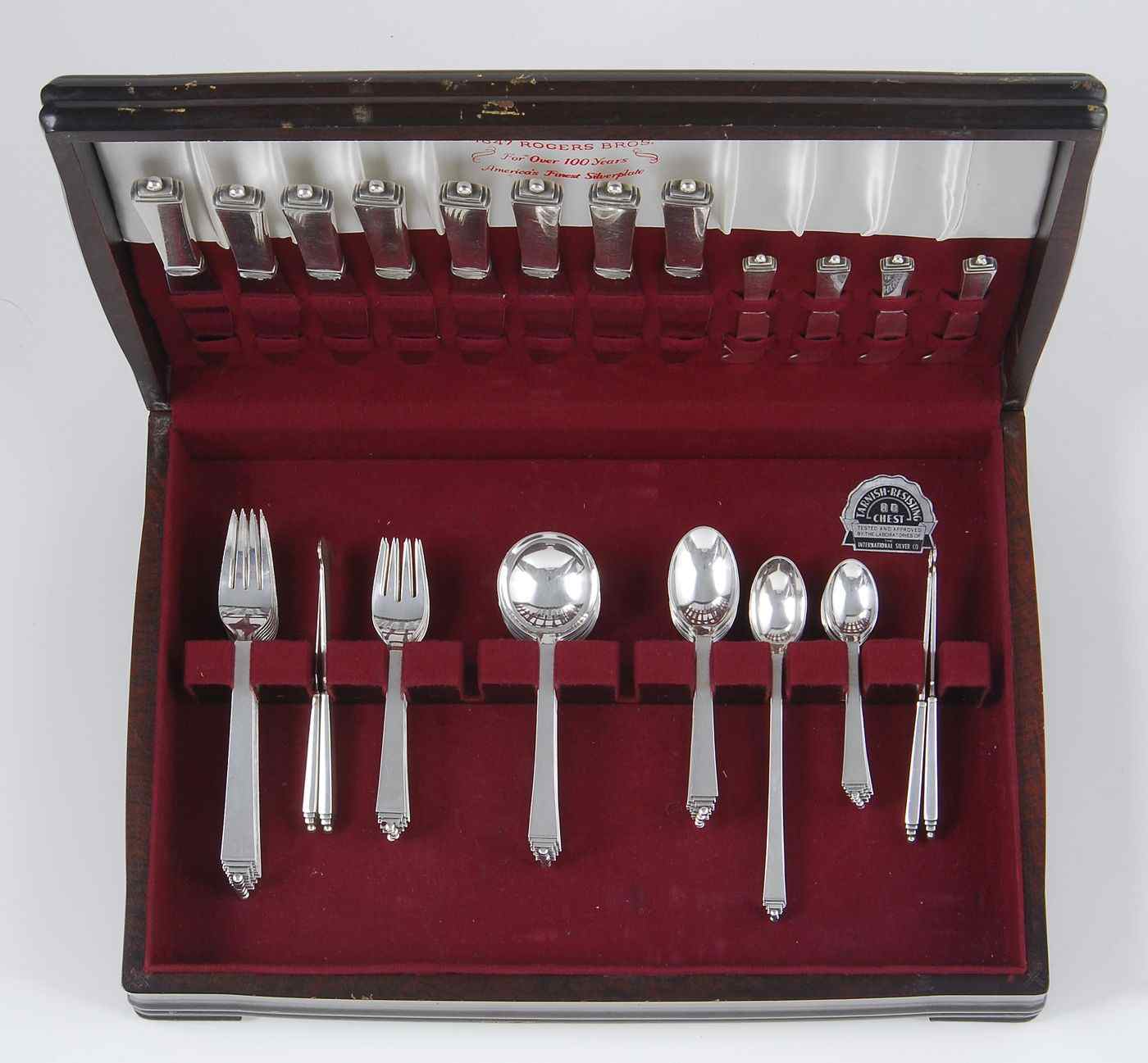 Appraisal: GEORG JENSEN STERLING SILVER FLATWARE SETIn the Pyramid'' pattern Consists