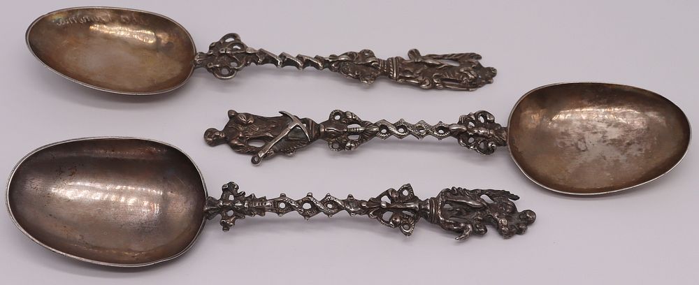 Appraisal: SILVER Continental Silver Apostle Spoons Includes Continental silver Apostle spoon