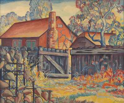 Appraisal: Harvey Gregory Prusheck Slovenian American - Garden gate Oil on