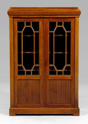 Appraisal: Biedermeier style bookcase cabinet fruitwood with pine and poplar secondary