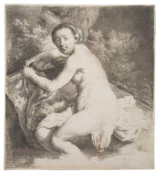 Appraisal: REMBRANDT VAN RIJN Diana at the Bath Etching circa x