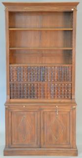 Appraisal: Dunbar two part cabinet desk with faux book drop front