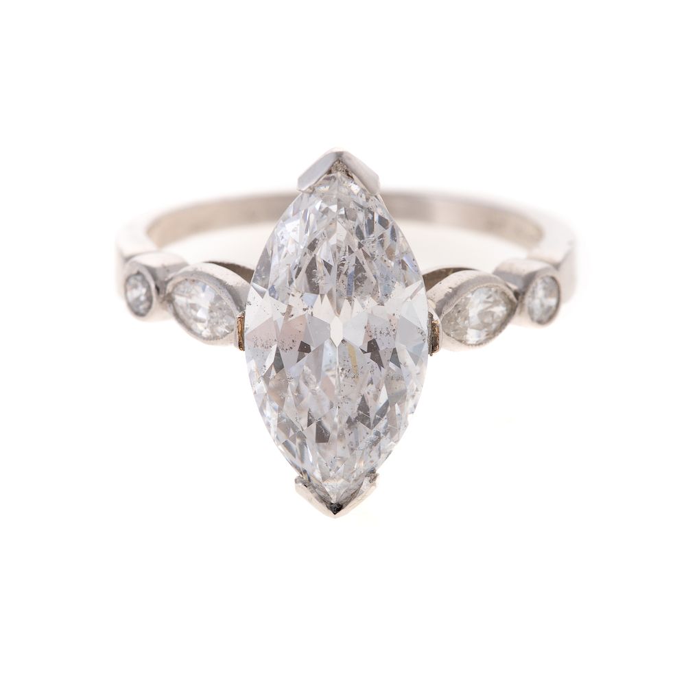 Appraisal: A Ladies Vintage Marquise Diamond Ring in Platinum Platinum ring