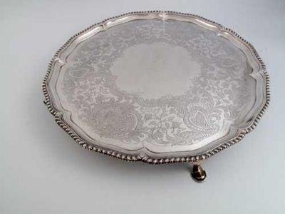 Appraisal: A George III salver of shaped circular outline with a