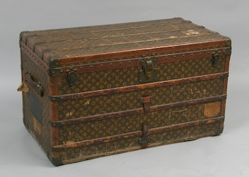 Appraisal: A Vintage Louis Vuitton Trunk A vintage Louis Vuitton wardrobe