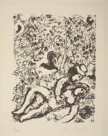 Appraisal: MARC CHAGALL Le Couple a L'Arbre Lithograph x mm x