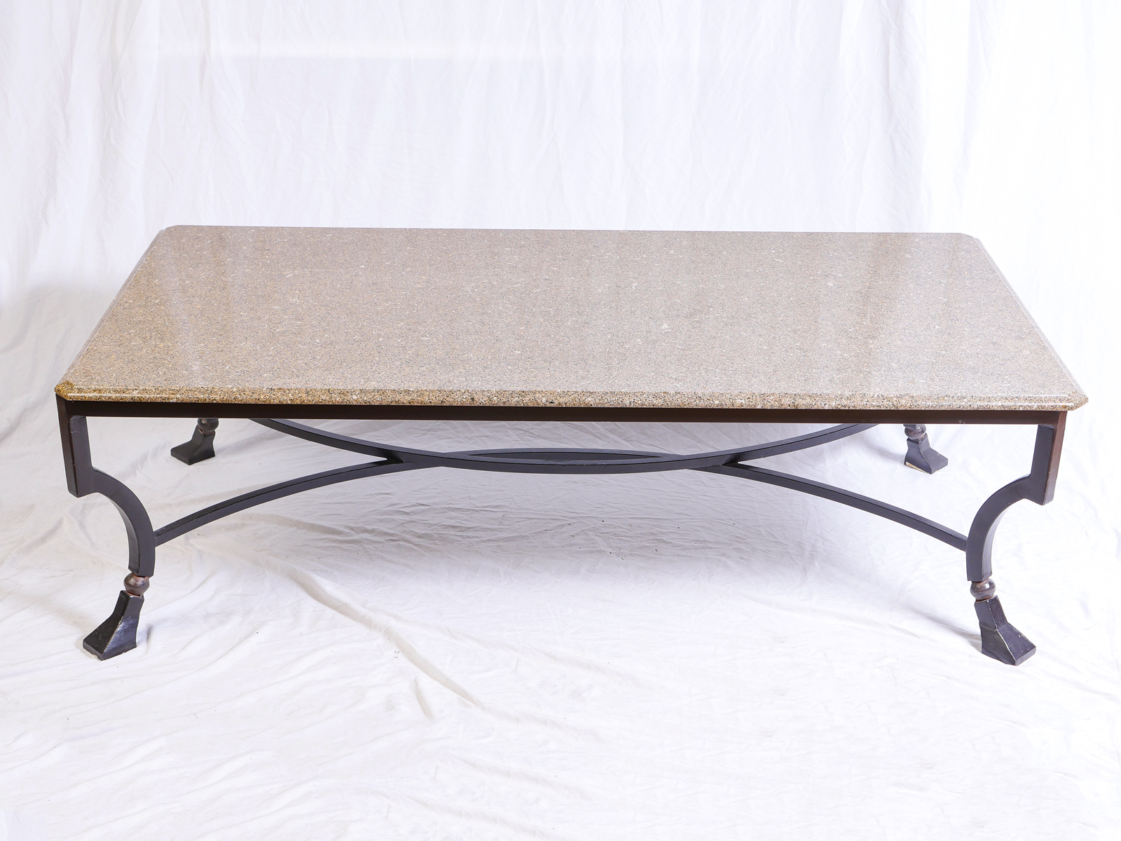 Appraisal: MODERN MARBLE TOP COFFEE TABLE Beveled marble top coffee table