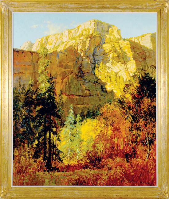 Appraisal: Alan Wolton Arizona b WESTERN AUTUMN LANDSCAPE oil on canvas