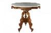 Appraisal: TABLE - Victorian walnut marble turtle top parlor table with