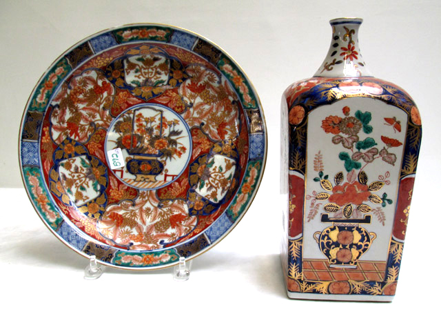 Appraisal: TWO PIECES OF JAPANESE IMARI CERAMIC consisting of a diameter