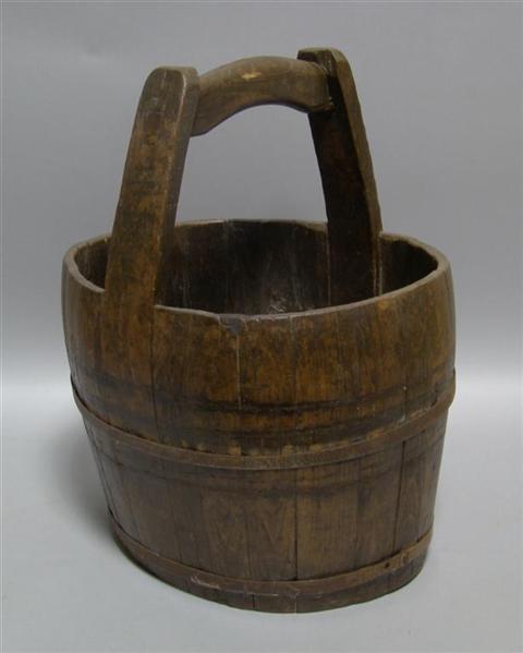 Appraisal: ENGLISH WOODEN BUCKET WITH HANDLE