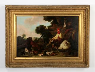 Appraisal: Continental O c barnyard scene w Early th century Continental