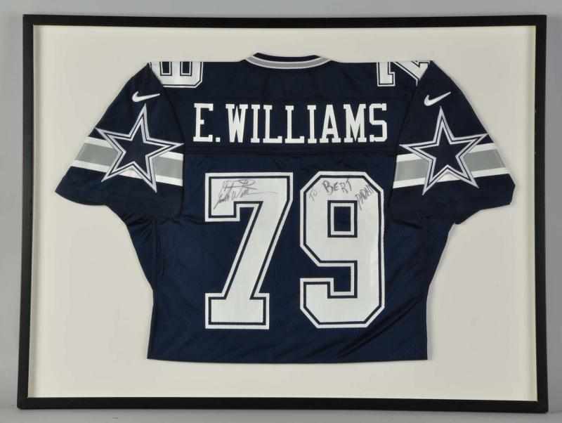 Appraisal: Autographed Eric Williams Dallas Cowboys Jersey Description Nicely framed Number