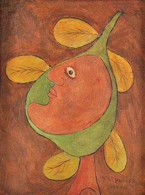 Appraisal: Painting Bearing the Name Victor Brauner Untitled Oil on canvasboard