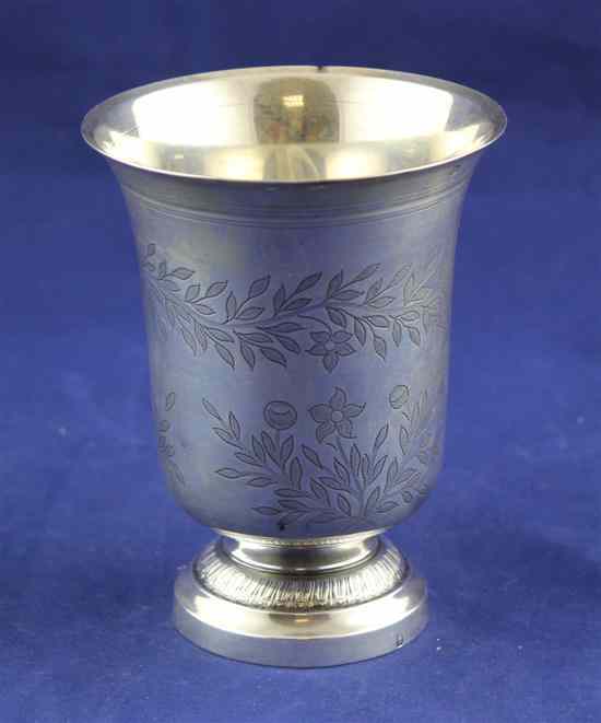 Appraisal: A th century French standard silver beaker of tapering form