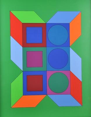 Appraisal: Victor Vasarely Hungarian French - XICO Color silkscreen signed in