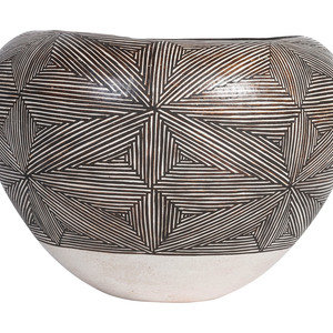 Appraisal: Lucy Lewis Acoma - Fine Line Pottery Bowl signed and