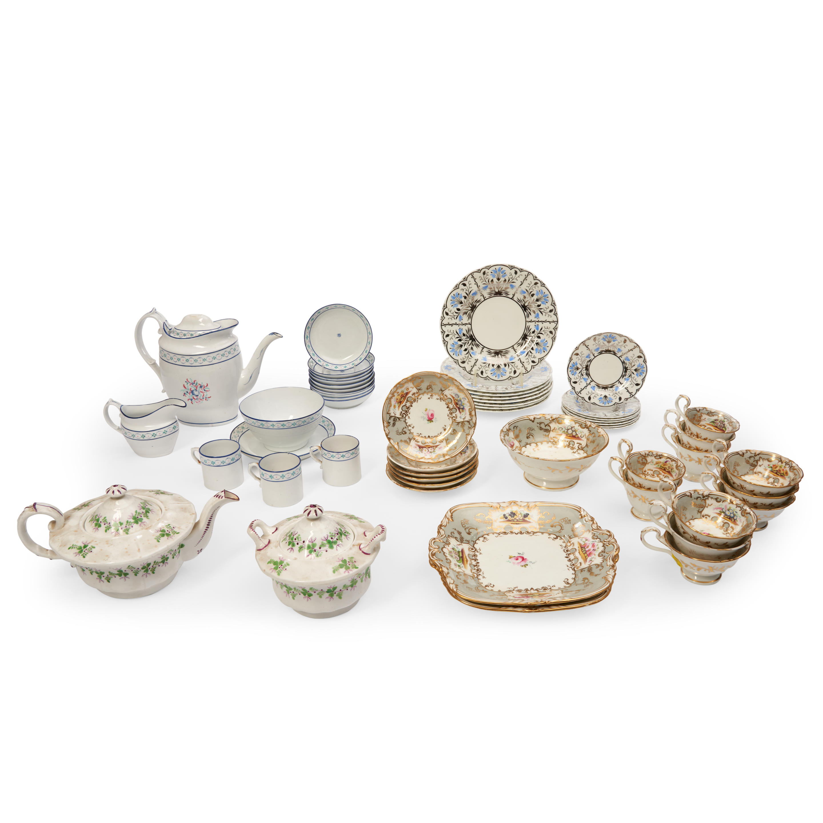 Appraisal: GROUP OF APPROXIMATELY FIFTY PORCELAIN TEA AND LUNCHEON TABLEWARE including