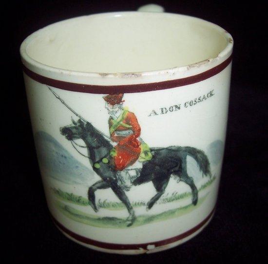 Appraisal: Additional LotA toy creamware mug painted with a Cossack on