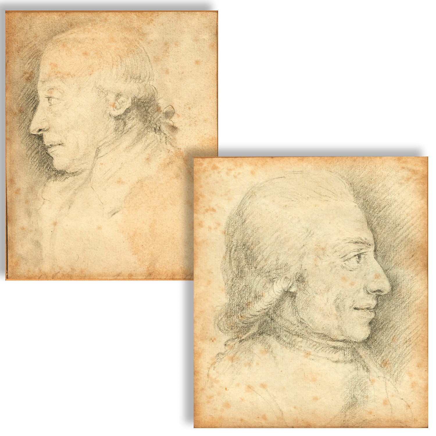 Appraisal: ENGLISH SCHOOL PAIR OF PORTRAIT DRAWINGS English School th th