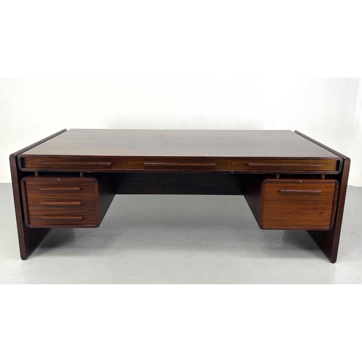 Appraisal: Large Danish Modern Dyrlund Executive Rosewood Desk Dimensions H inches