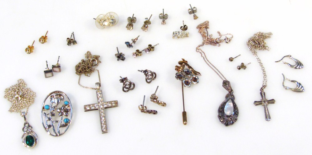 Appraisal: Various jewellery ear studs and effects to include a crucifix