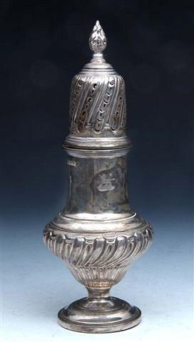 Appraisal: A LATE VICTORIAN SILVER CASTOR baluster shaped with fluted lower