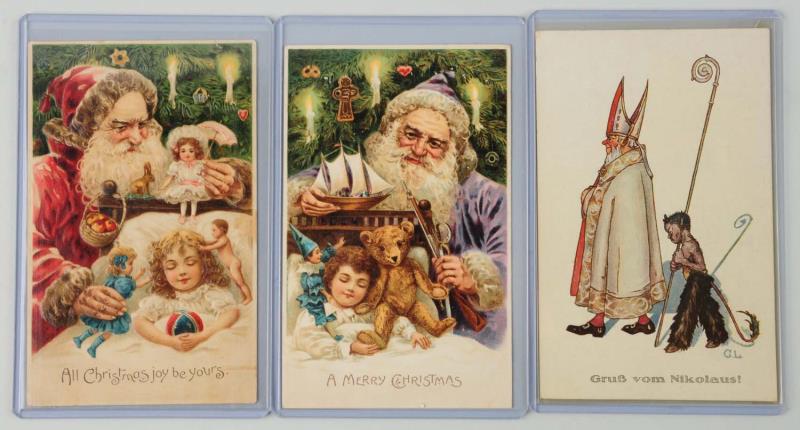 Appraisal: Lot of Santa Postcards Lot has one St Nicholas with