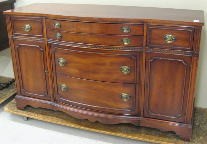 Appraisal: FEDERAL STYLE MAHOGANY BUFFET American mid th century the bow