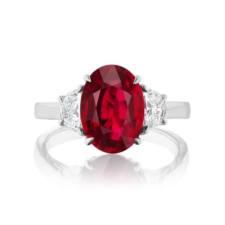 Appraisal: OVAL RUBY RING Fancy Shape OVAL Setting PLATINUM Color Weight