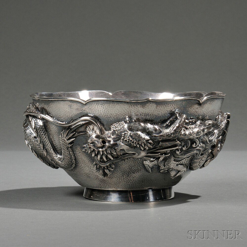 Appraisal: Japanese Silver Bowl character marks for pure silver on underside